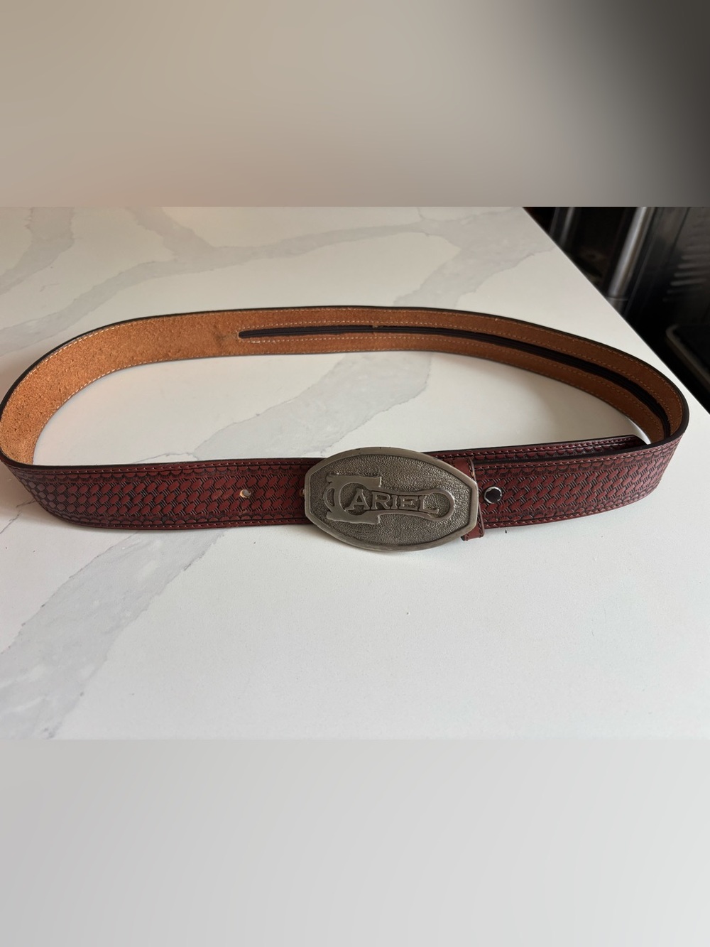 Ariel leather belt and buckle